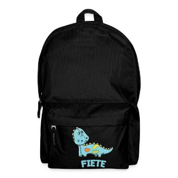 Dinosaurier lustig Kind Fiete Geschenk Geburtstag - Rucksack - Schwarz - Vorne