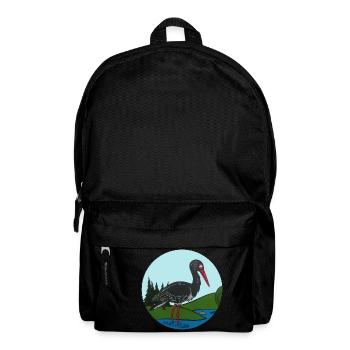 Cigogne noire en cercle - Sac à dos - noir - Devant