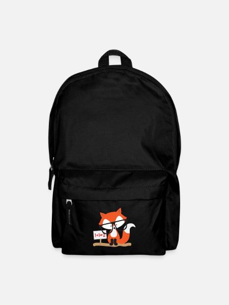 Kindermotiv: schlauer Fuchs rechnet - Rucksack - Schwarz