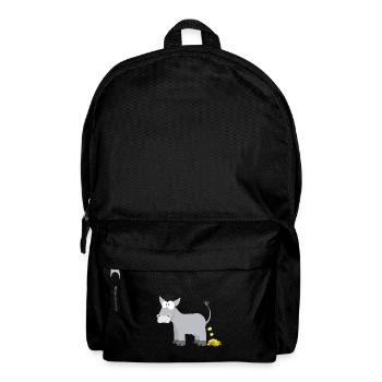 Children's motive donkey animal shirt gift idea gold donkey - Backpack - black - Front