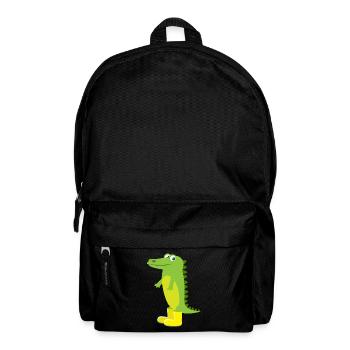 Kindermotiv Tiershirt grünes Krokodil Geschenkidee - Rucksack - Schwarz - Vorne
