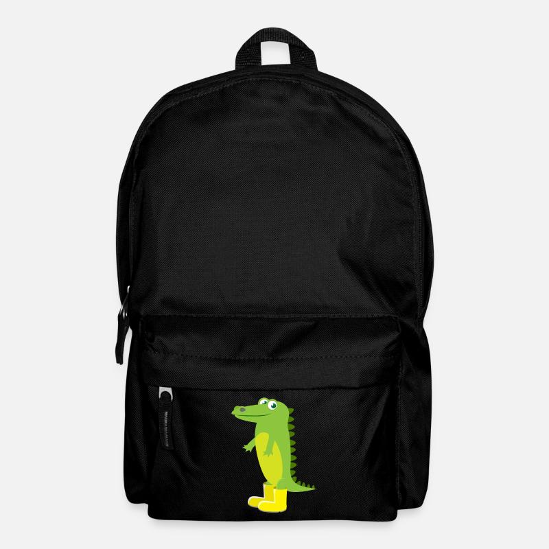 Kindermotiv Tiershirt grünes Krokodil Geschenkidee - Rucksack - Schwarz