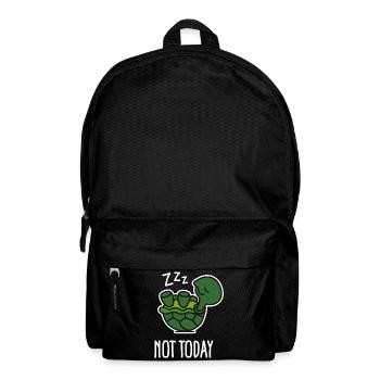Not today - cute sleeping lazy turtle, baby - Backpack - black - Front