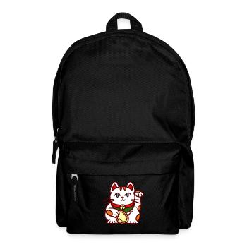 Winke cat Maneki-neko - Backpack - black - Front