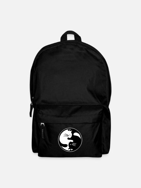 Ying Yang cat - Backpack - black