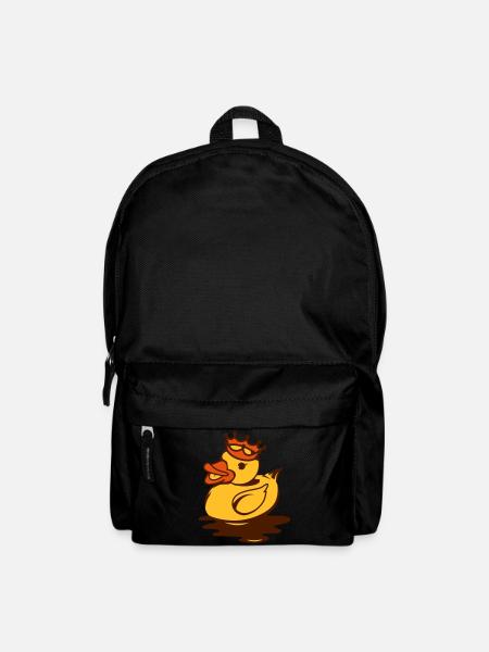 A rubber duck with crown - Backpack - black