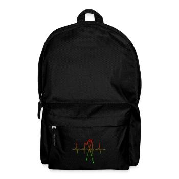 Nordic Walking Stöcke Herzschlag - Rucksack - Schwarz - Vorne
