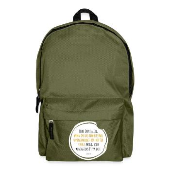 Depression Pizza noir-jaune - Sac à dos - vert olive - Devant