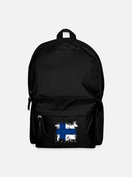 Finland Finnland Helsinki Fahne Flagge Geschenk - Rucksack - Schwarz