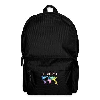 Weltkarte Globus - Rucksack - Schwarz - Vorne