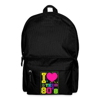 Ich liebe die 80er Geschenk Achtziger Jahre retro - Rucksack - Schwarz - Vorne