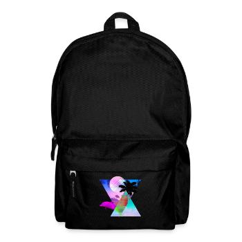 Vaporwave Dolphin 80's hypnotic Sunset scene - Backpack - black - Front