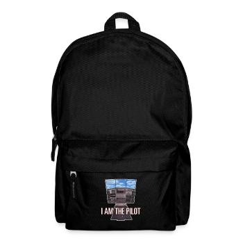 I AM THE PILOT, 3D Game, Cockpit Himmel - Geschenk - Rucksack - Schwarz - Vorne