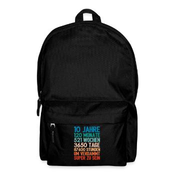 Geburtstagsgeschenk 10 Jährige 10. Geburtstag - Rucksack - Schwarz - Vorne