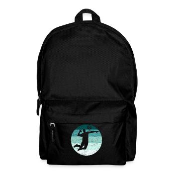 Volleyball Schmetterball Retro Männer Grunge - Rucksack - Schwarz - Vorne