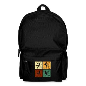 Handball retro squares for men grunge - Backpack - black - Front