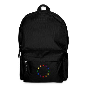 EU stars in rainbow colors - Europe LGBT Euro - Backpack - black - Front