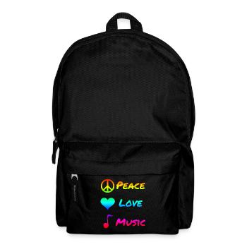 Peace Love Music Frieden Musik Symbol Geschenk - Rucksack - Schwarz - Vorne