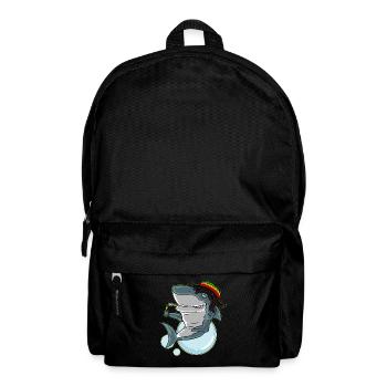 Lustiges Reggae-Haifisch-T-Shirt Geschenk Rastafari Haifisch Te - Rucksack - Schwarz - Vorne