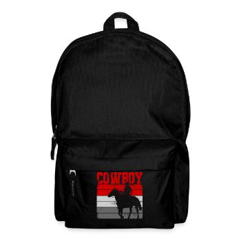Cowboy Westernreiter Pferd - Rucksack - Schwarz - Vorne