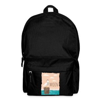 Moin Cooler Spruch Möwe See Küste Hafen Geschenk - Rucksack - Schwarz - Vorne