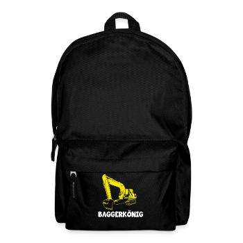 Baggerkönig Bagger Baustelle - Rucksack - Schwarz - Vorne