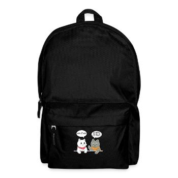 Katzen Sprüche T-Shirt Wer ist das? Das ist ein - Rucksack - Schwarz - Vorne
