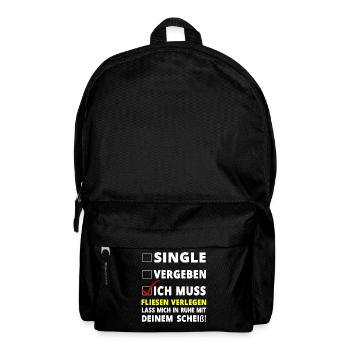 Fliesenleger Spruch Geschenk - Rucksack - Schwarz - Vorne
