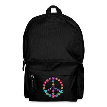 Flower Power Peace Sign Hippie Peace Movement - Backpack - black - Front