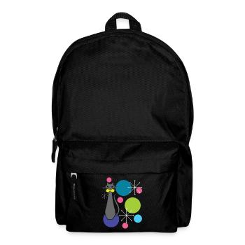 Retro Style Atomic Era Mid Century Cool Cat - Rucksack - Schwarz - Vorne