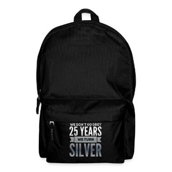 Mariage en argent Mariage en argent Cadeau de 25 ans - Sac à dos - noir - Devant