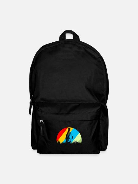 Penguin retro animal bird gift - Backpack - black