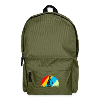 Pinguin Retro Tier Vogel Geschenk - Rucksack - Olivgrün - Vorne