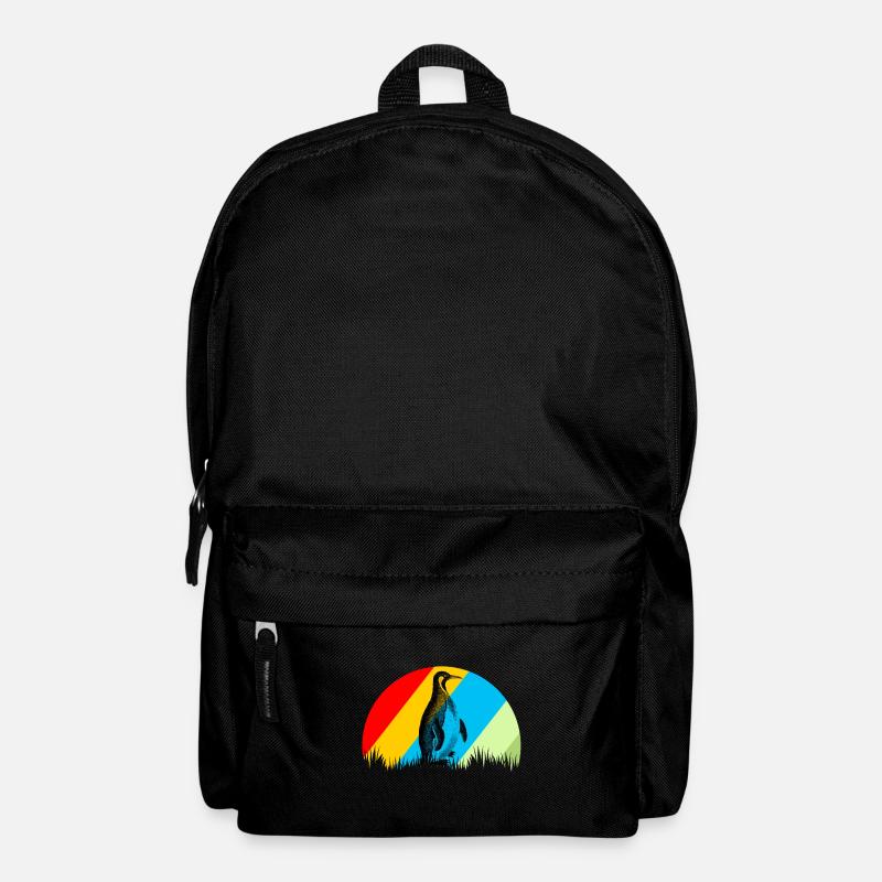Penguin retro animal bird gift - Backpack - black