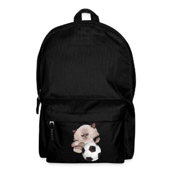 Cat soccer sport gift kid funny fun gate - Backpack - black - Front