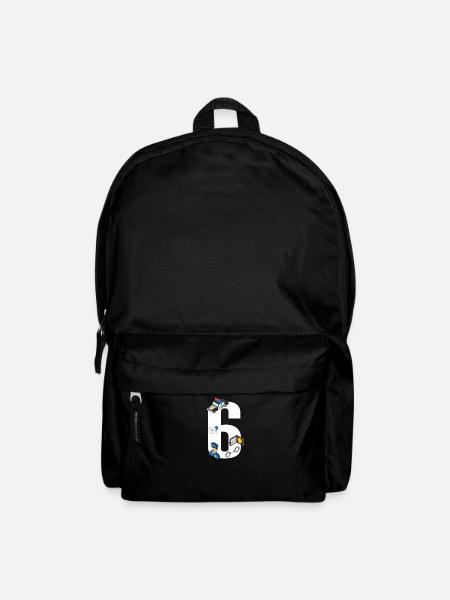 Kindergeburtstag 6 Jahre Polizei Polizist T-Shirt - Rucksack - Schwarz
