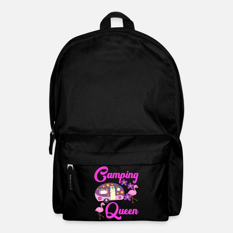 Camping Queen Flamingo Wohnwagen Camper Geschenk - Rucksack - Schwarz