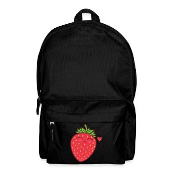 Erdbeere - Rucksack - Schwarz - Vorne