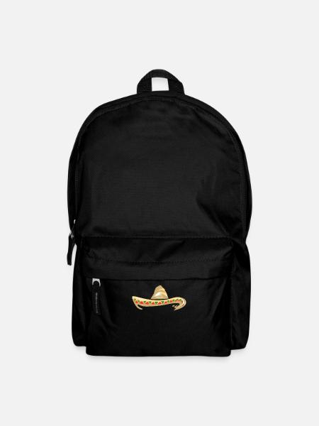 Chapeau chapeau de paille Mexique - Sac à dos - noir