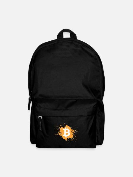 Bitcoin Kryptowährung Krypto Farbklecks - Rucksack - Schwarz