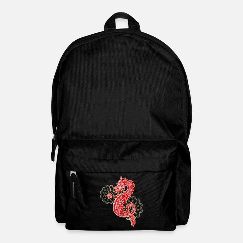 Chinesischer Drachen mit Mandala Geschenk - Rucksack - Schwarz