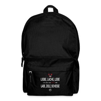 Liebe Lache Lebe - Rucksack - Schwarz - Vorne