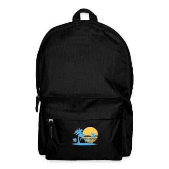 Palm Tree Island 80`s retro summer palm island - Backpack - black - Front