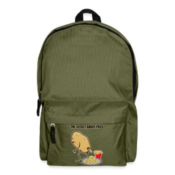 Fries potato fries secret gift - Backpack - olive green - Front