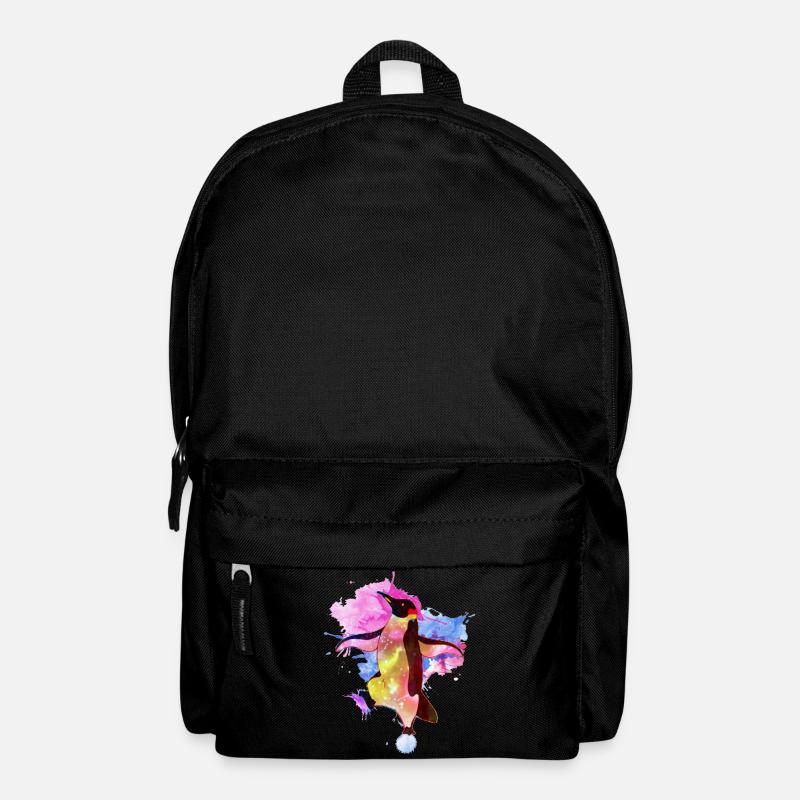 Peinture à l’aquarelle pingouin cosmique - Sac à dos - noir
