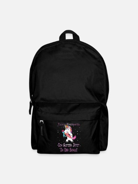 Einhorn Glitzer in der Schule Schulkind Geschenk - Rucksack - Schwarz
