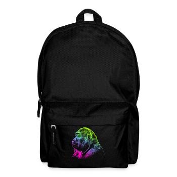 Le singe avec des écouteurs & des lunettes de soleil écoute de la musique - Sac à dos - noir - Devant