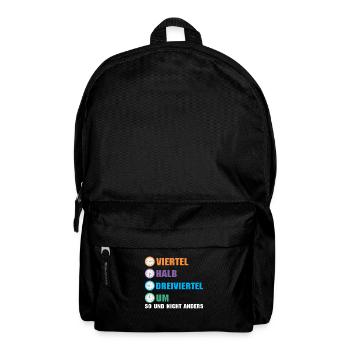 Uhrzeiten in Ostdeutschland Ossi Uhr Viertel Halb - Rucksack - Schwarz - Vorne