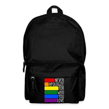 LGBT Homo Ehe Liebe Regenbogen Flagge CSD Geschenk - Rucksack - Schwarz - Vorne