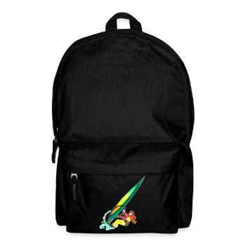 Windsurfing - Surfen - Surferin - Rucksack - Schwarz - Vorne